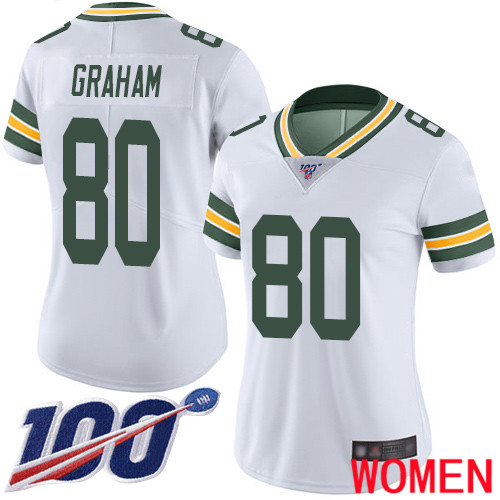 Green Bay Packers Limited White Women #80 Graham Jimmy Road Jersey Nike NFL 100th Season Vapor Untouchable